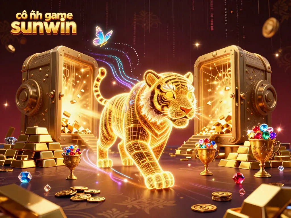 Experience the thrill at cổng game sunwin with a dazzling neon landscape and game treasures